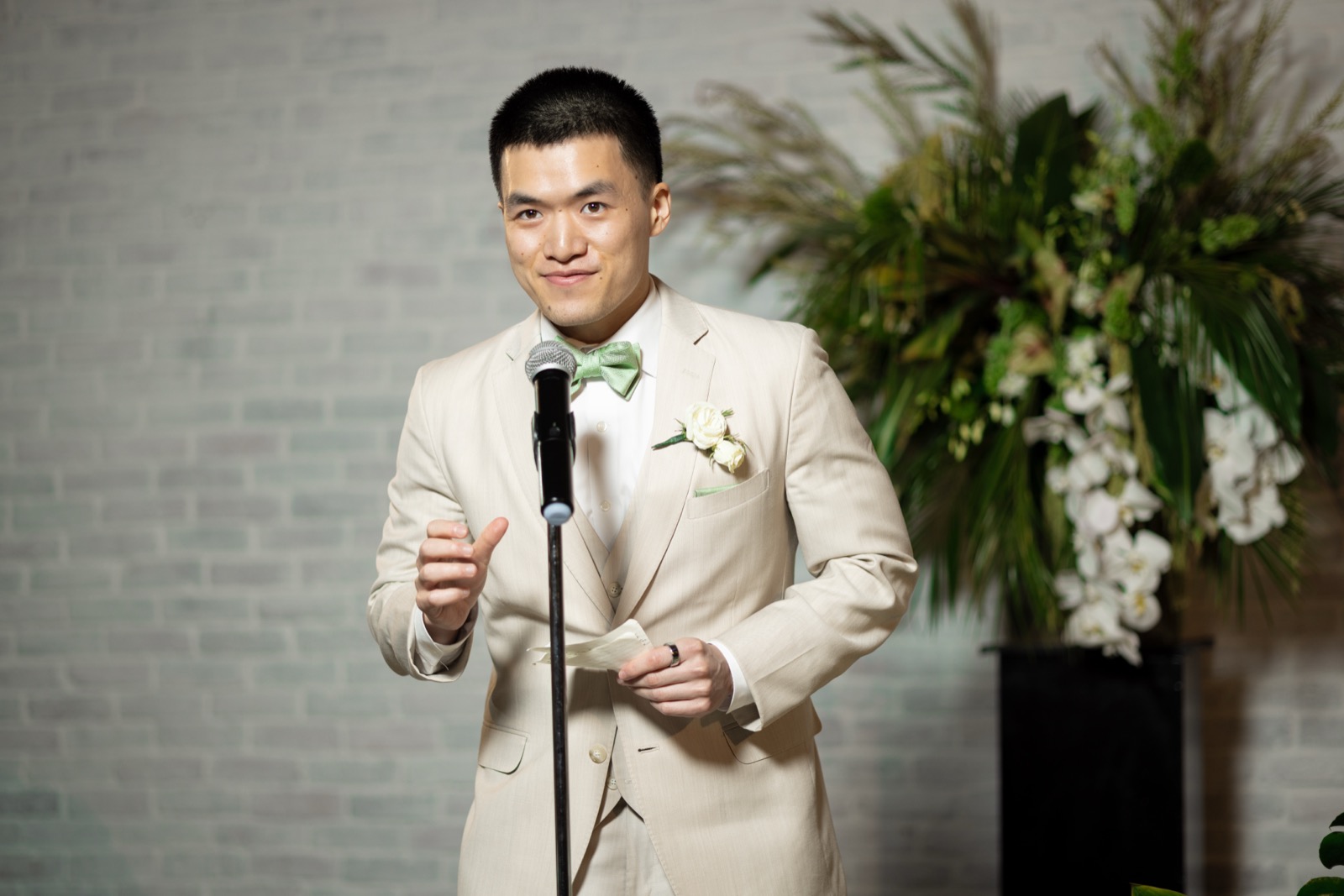 Rachel dancing with joy at her Colony House wedding reception