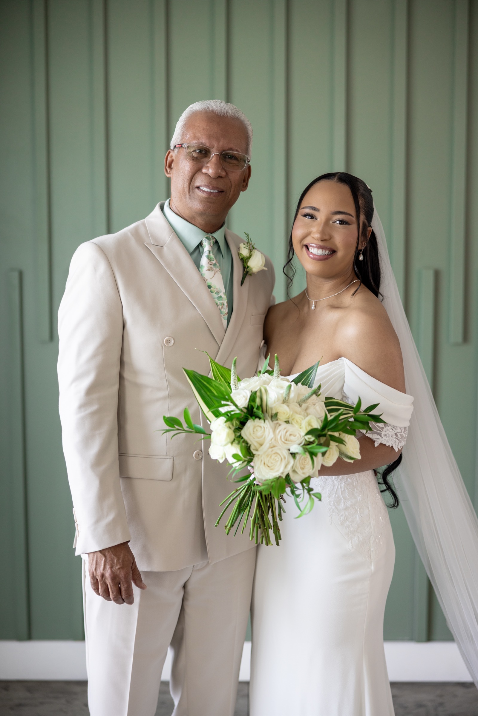 Rachel and her father portrait at The Colony House wedding