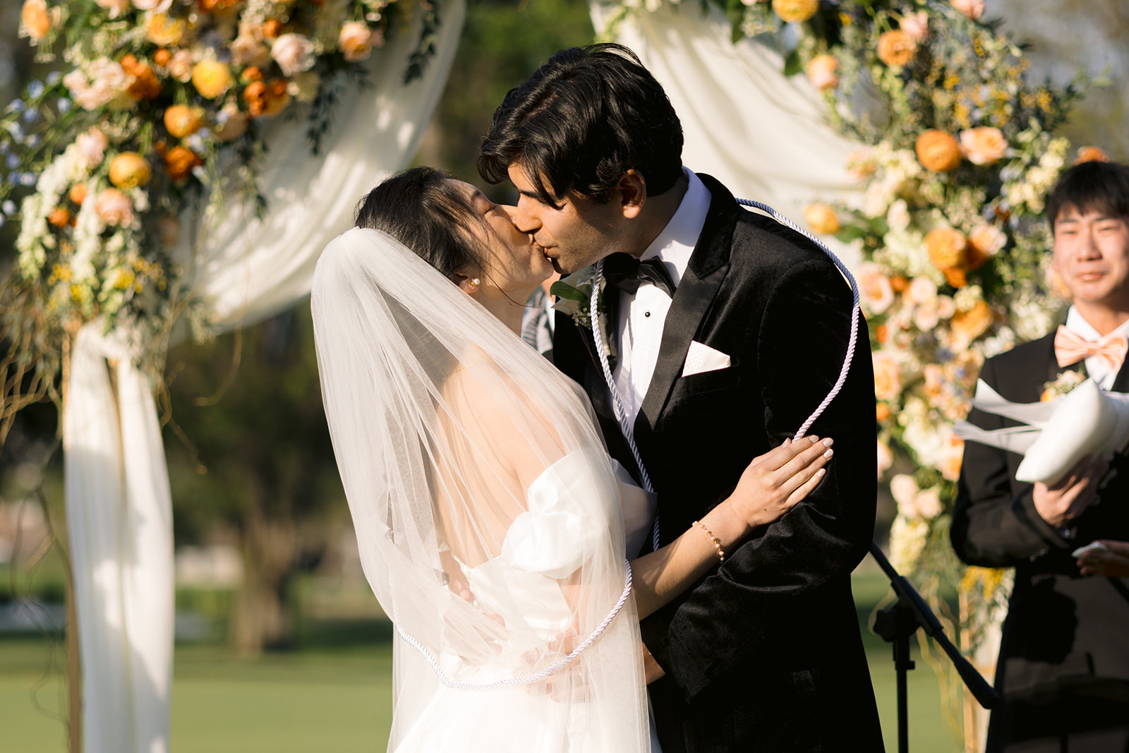 First kiss at the altar at South Hills Country Club
