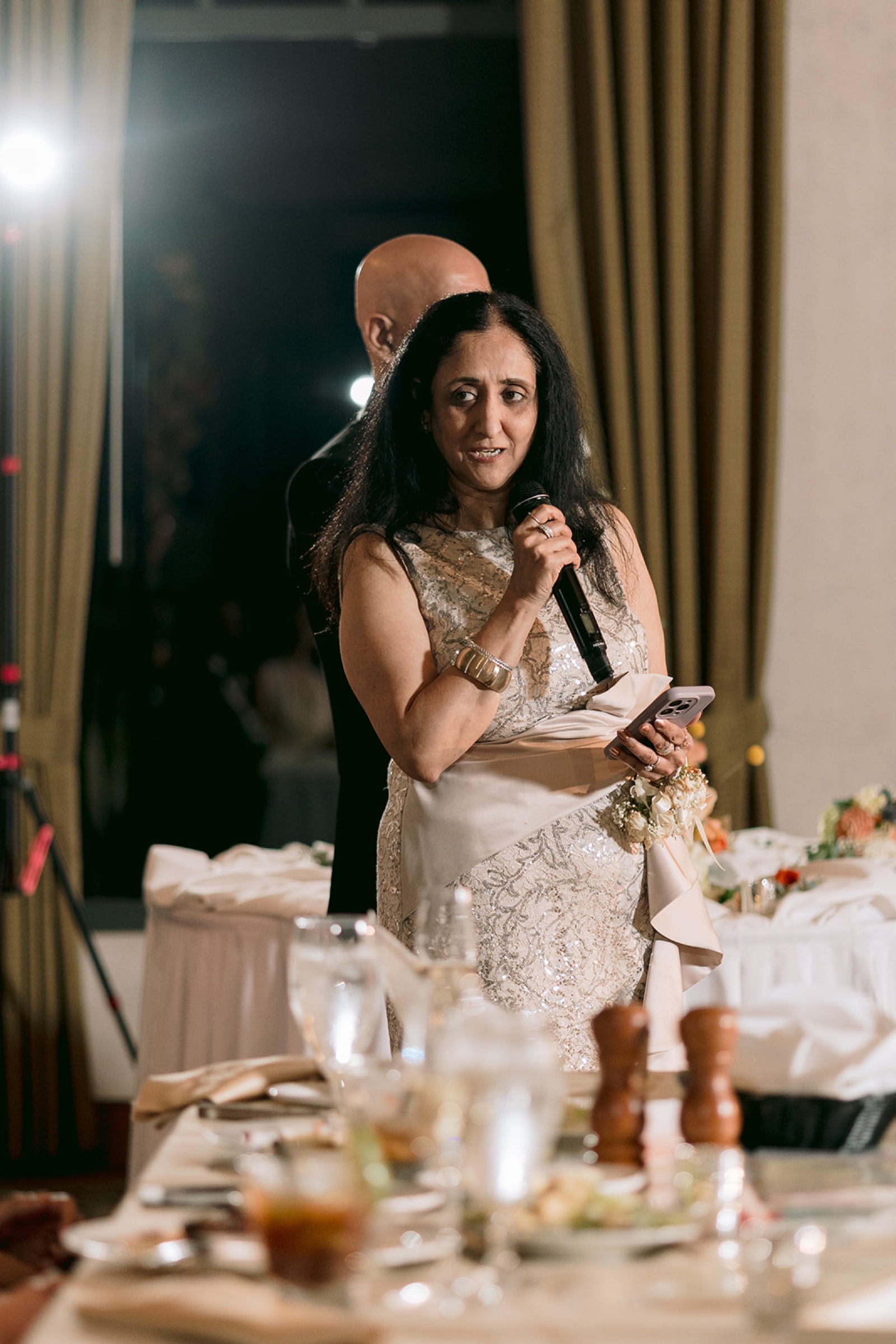 Mother of the groom speaking at the reception