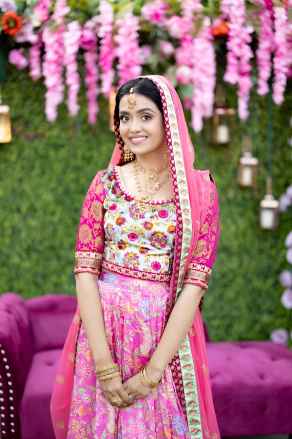 South Asian wedding reception photography with editorial lighting